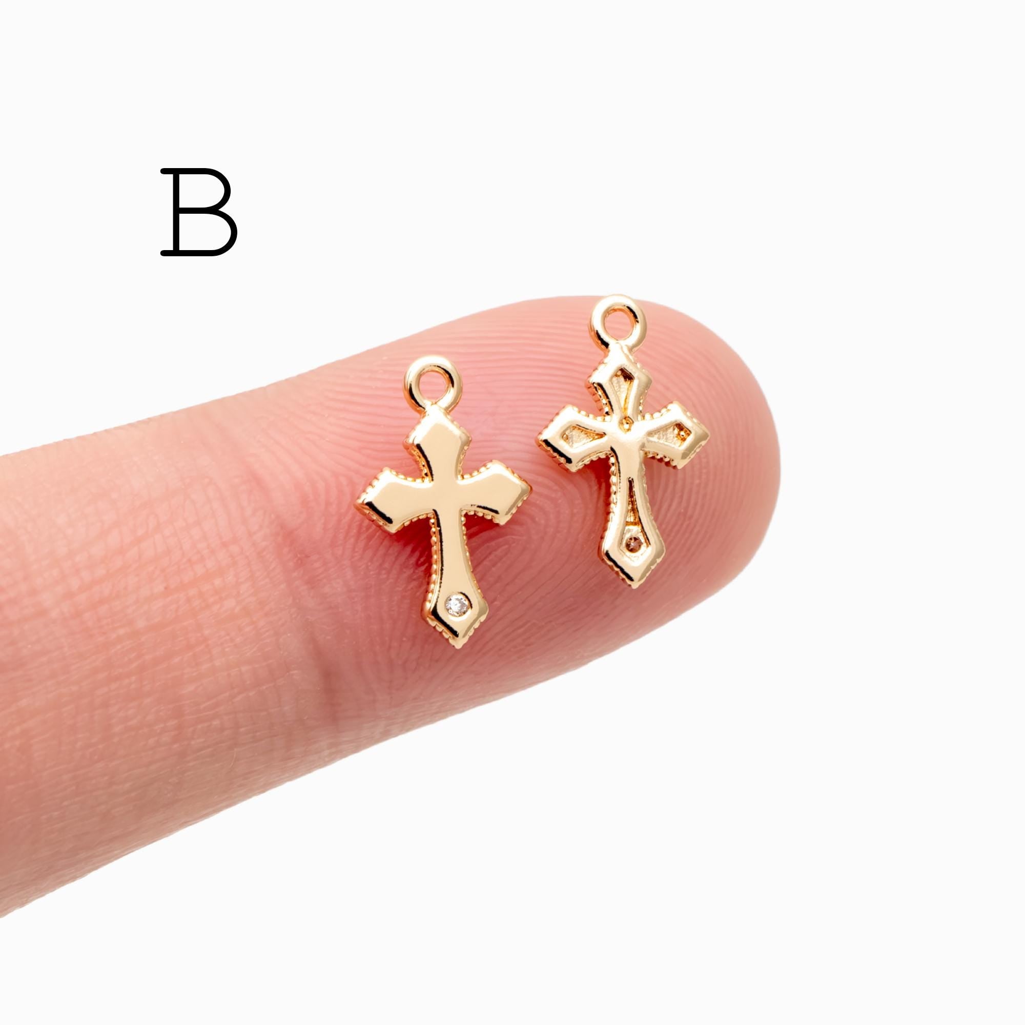 4pcs Cross Charm, Tiny Cross Charm, Cross Pendant, Cross Necklace Charm(GB-2731)